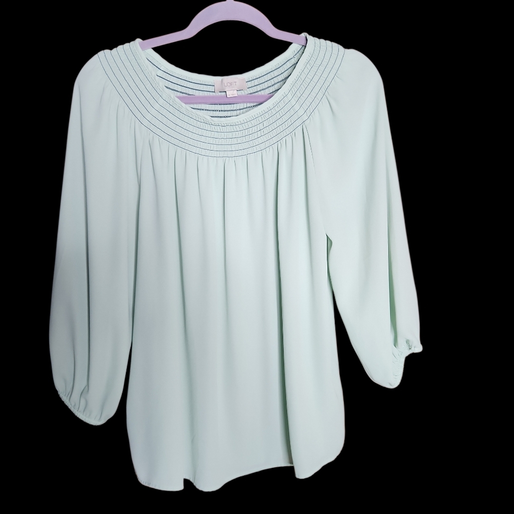 LOFT Mint Green Blouse Pullover Size Med